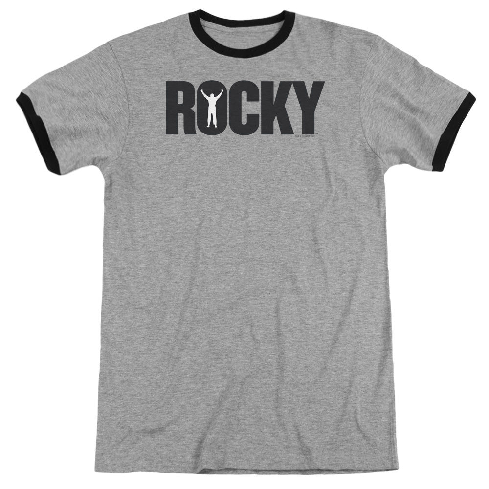 Rocky - Logo - Adult Ringer - Heather/black