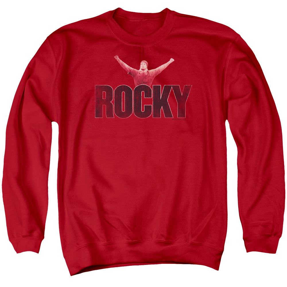 Rocky Victory Distressed - Adult Crewneck Sweatshirt - Red