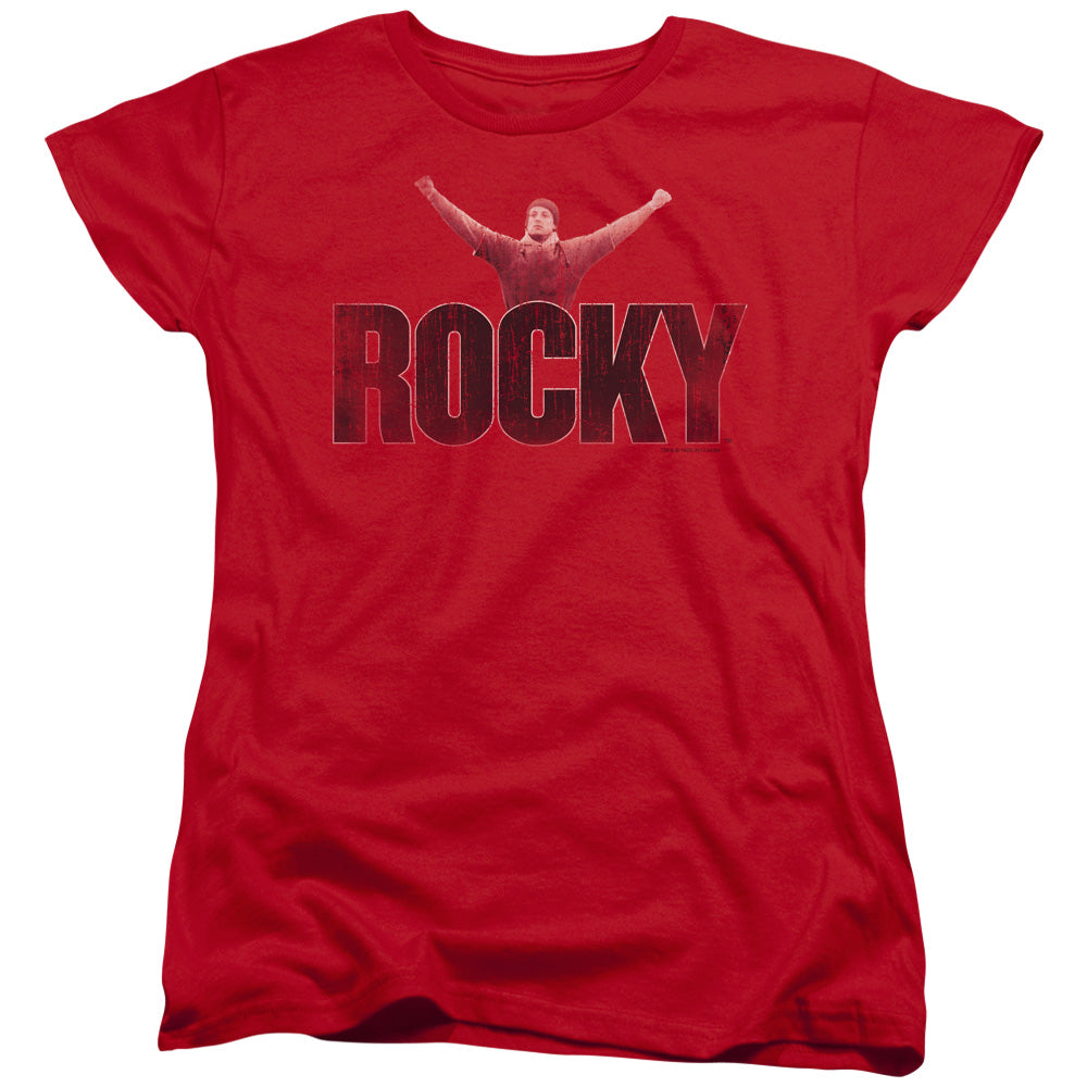 Rocky - Victory Distressed - Short Sleeve Womens Tee - Red T-shirt