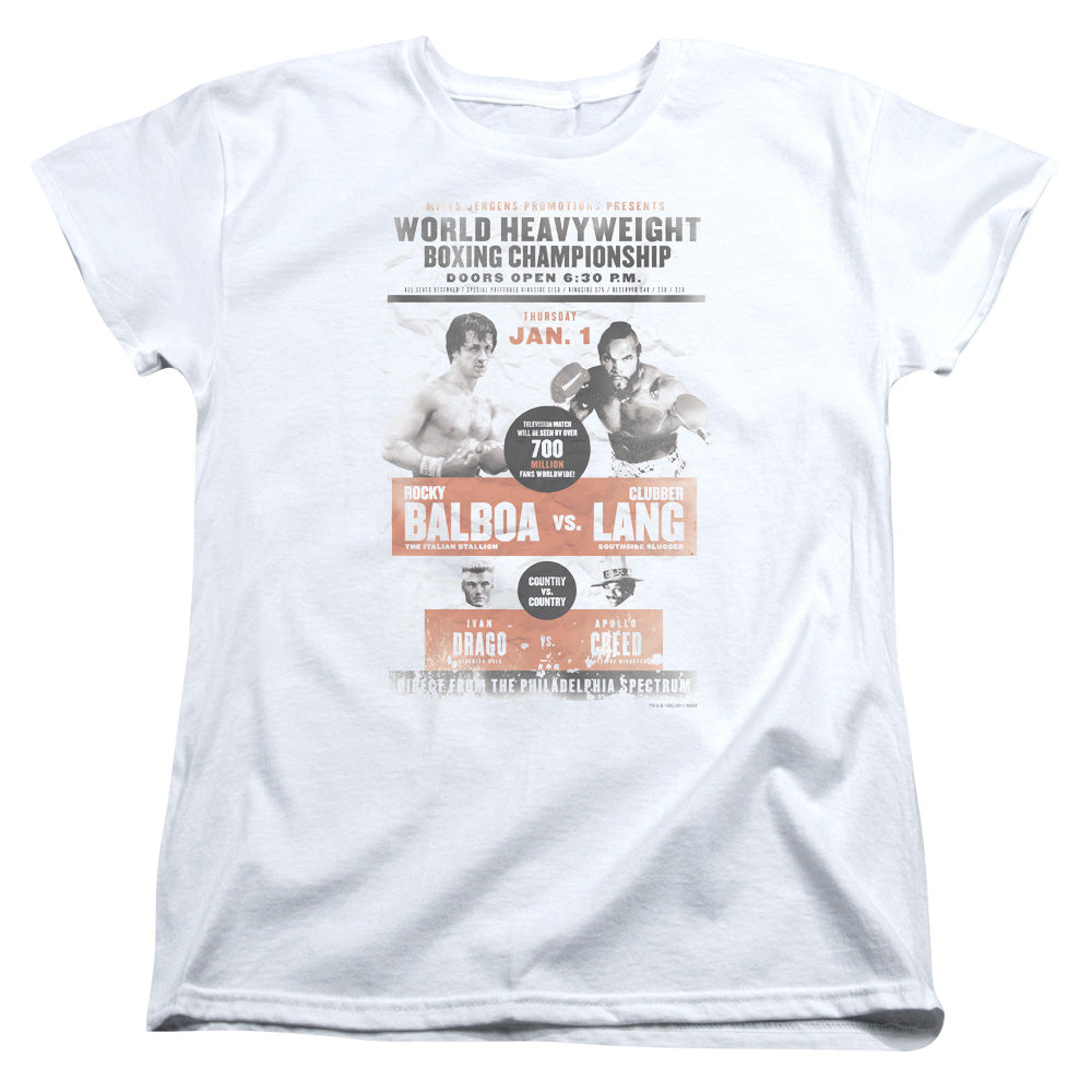Rocky Iii - Vs Clubber Poster - Short Sleeve Womens Tee - White T-shirt