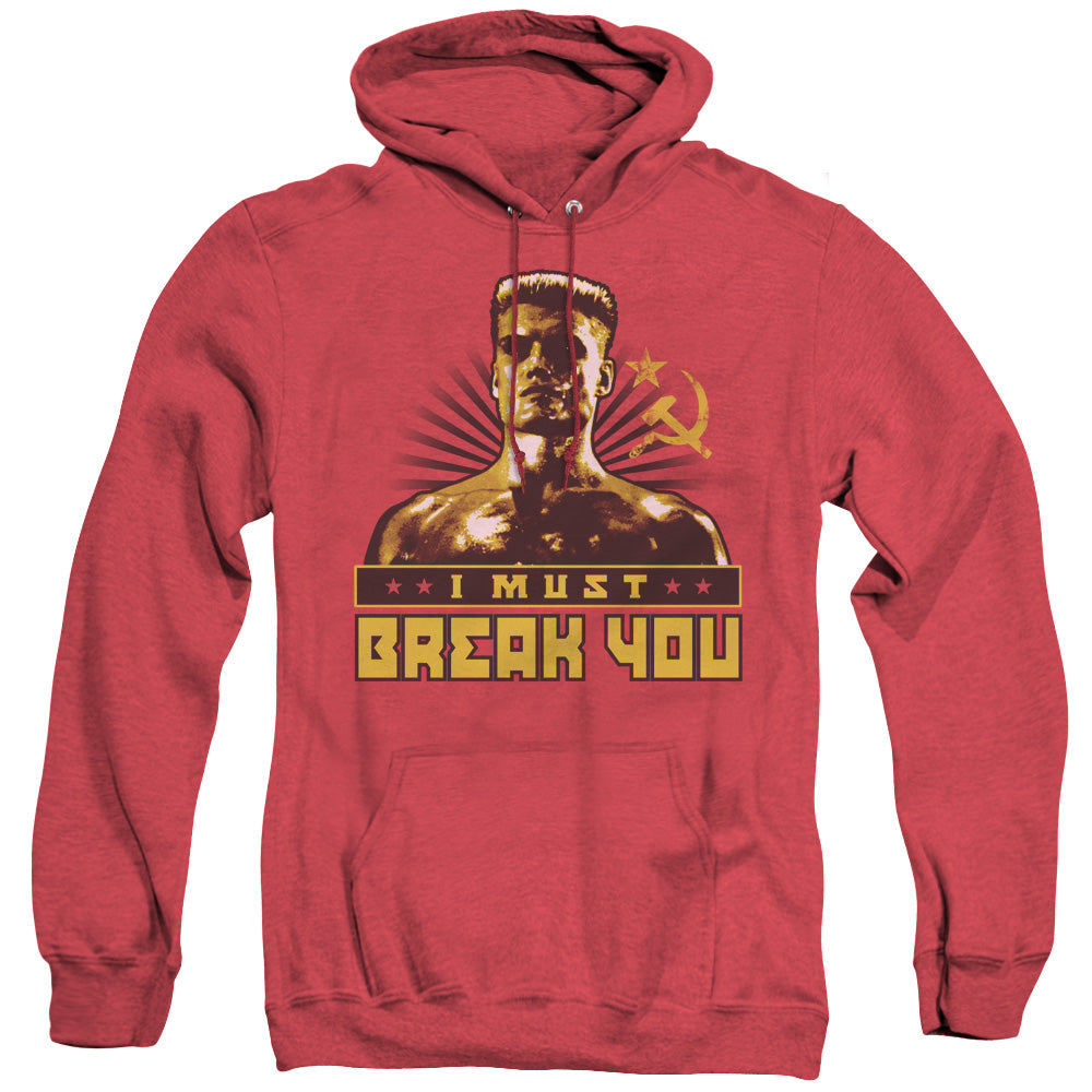 Rocky Iv - I Must Break You - Adult Heather Hoodie - Red