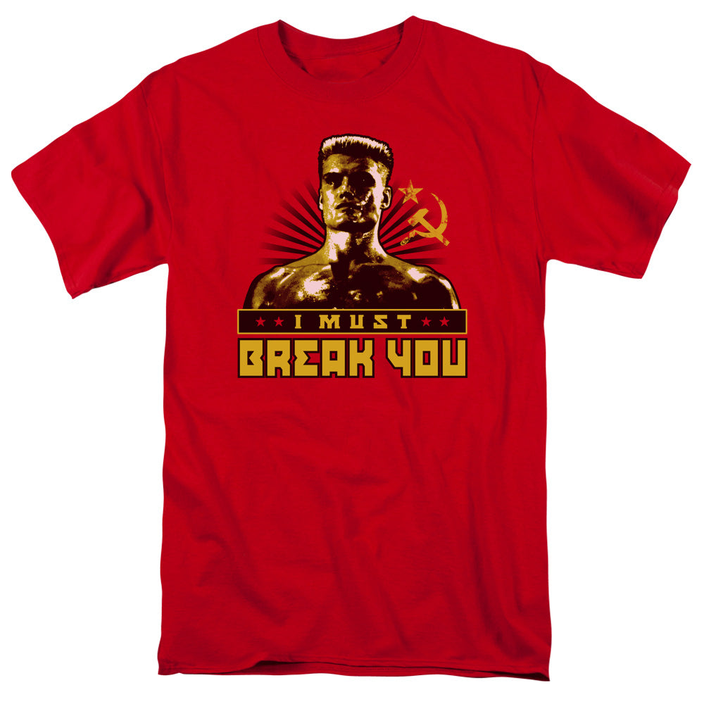 Rocky Iv - I Must Break You - Short Sleeve Adult 18/1 - Red T-shirt
