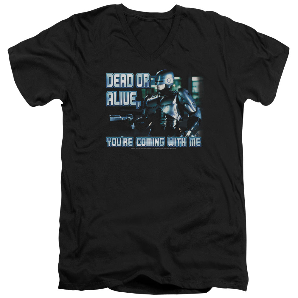 Robocop - Dead Or Alive - Short Sleeve Adult V-neck - Black T-shirt
