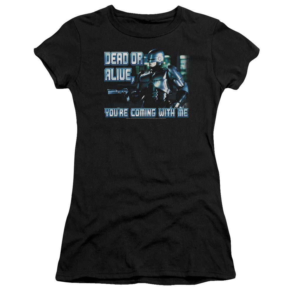 Robocop - Dead Or Alive - Short Sleeve Junior Sheer - Black T-shirt