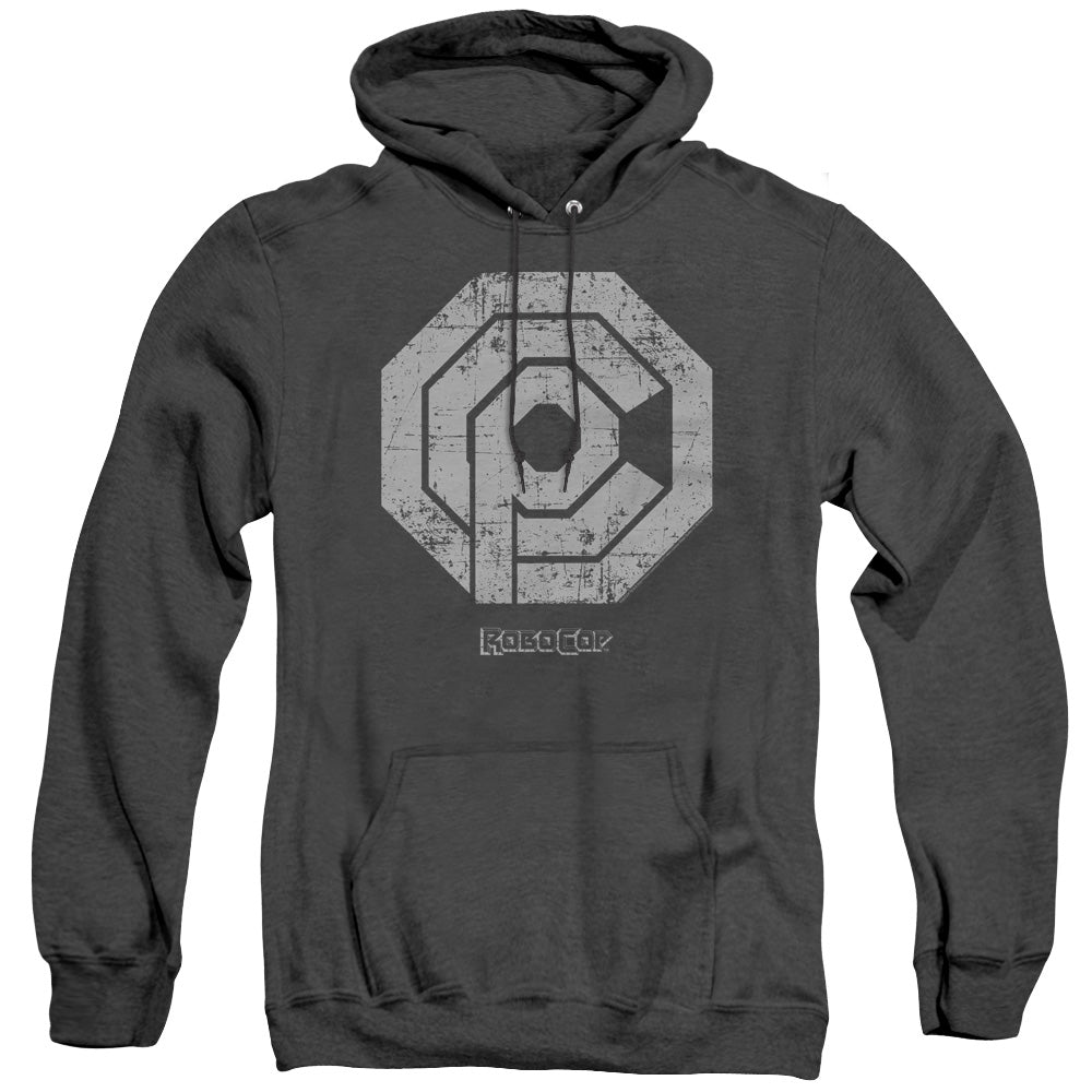 Robocop - Distressed Ocp Logo - Adult Heather Hoodie - Black