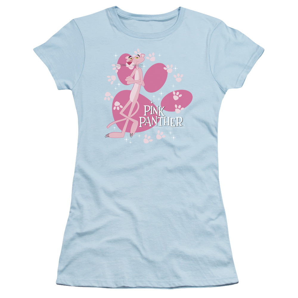 Pink Panther - Walk All Over - Short Sleeve Junior Sheer - Light Blue T-shirt