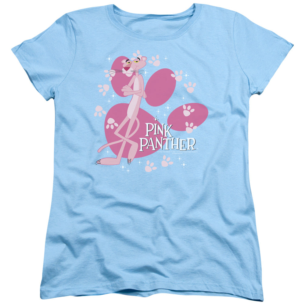 Pink Panther - Walk All Over - Short Sleeve Women"s Tee - Light Blue T-shirt