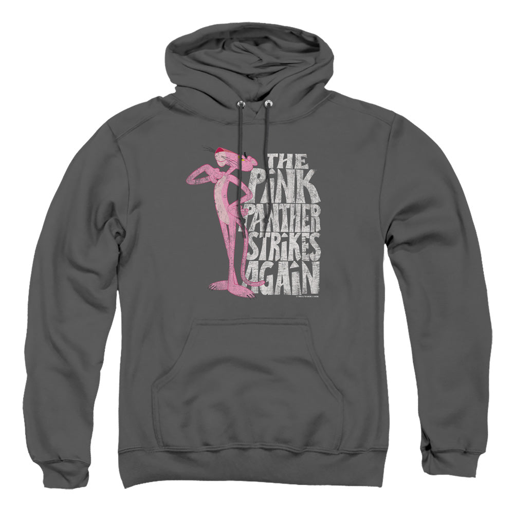 Pink Panther - Strikes Again - Adult Pull-over Hoodie - Charcoal
