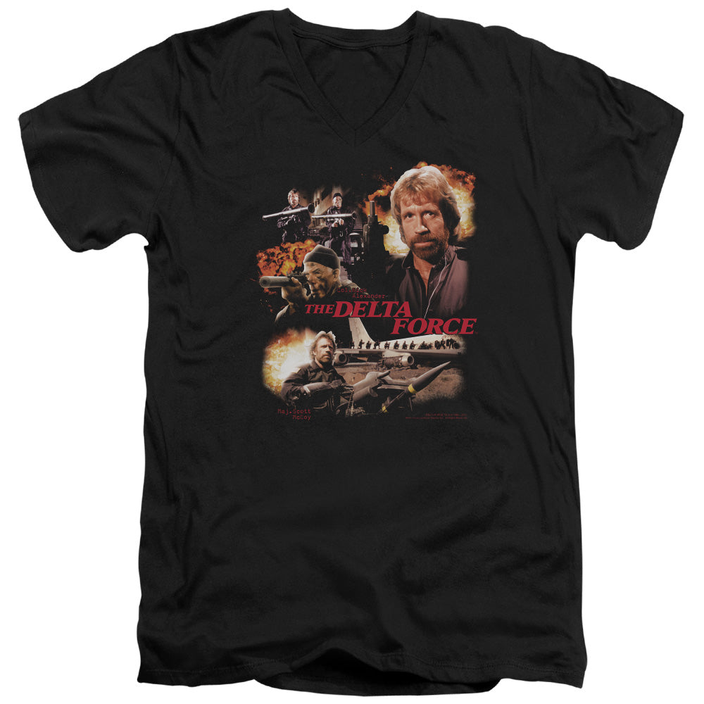 Delta Force - Action Pack - Short Sleeve Adult V-neck - Black T-shirt