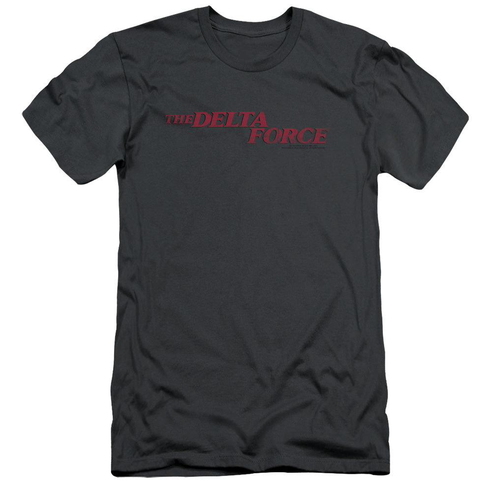 Delta Force - Distressed Logo - Short Sleeve Adult 30/1 - Charcoal T-shirt