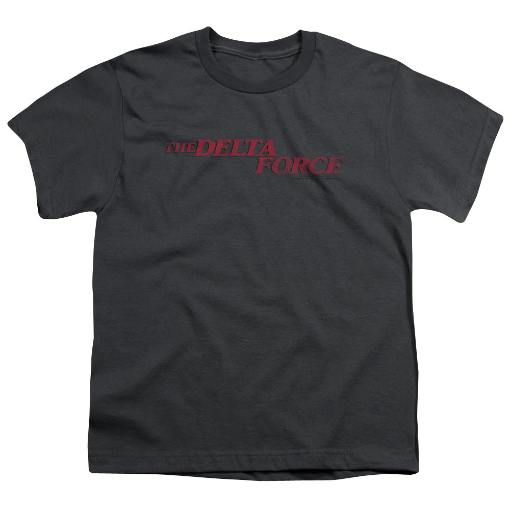 Delta Force - Distressed Logo - Short Sleeve Youth 18/1 - Charcoal T-shirt