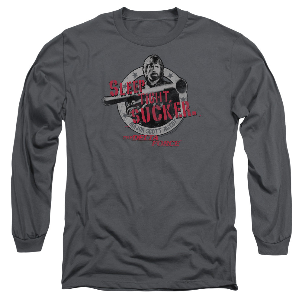 Delta Force - Sleep Tight - Long Sleeve Adult 18/1 - Charcoal T-shirt