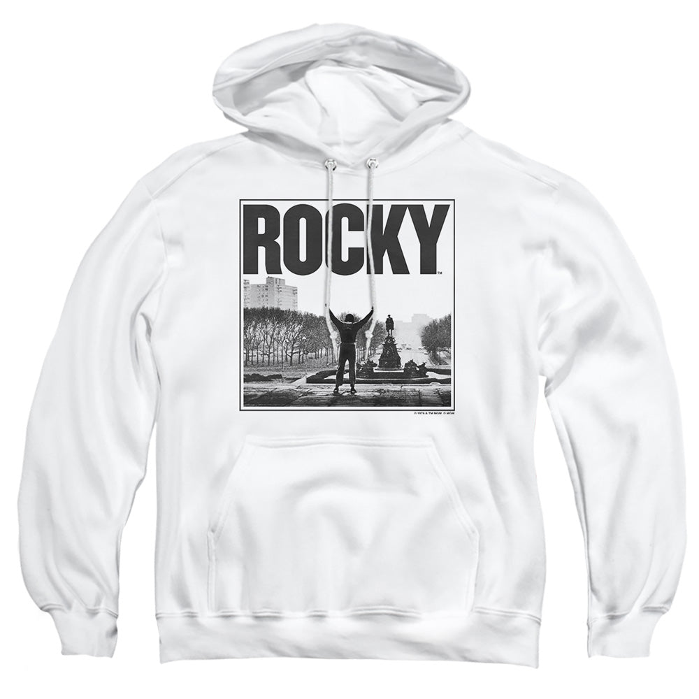 Rocky - Top Of The Stairs - Adult Pull-over Hoodie - White