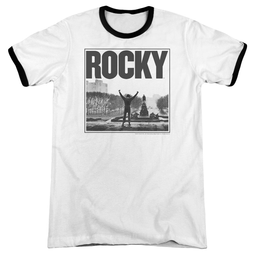 Rocky - Top Of The Stairs - Adult Ringer - White/black