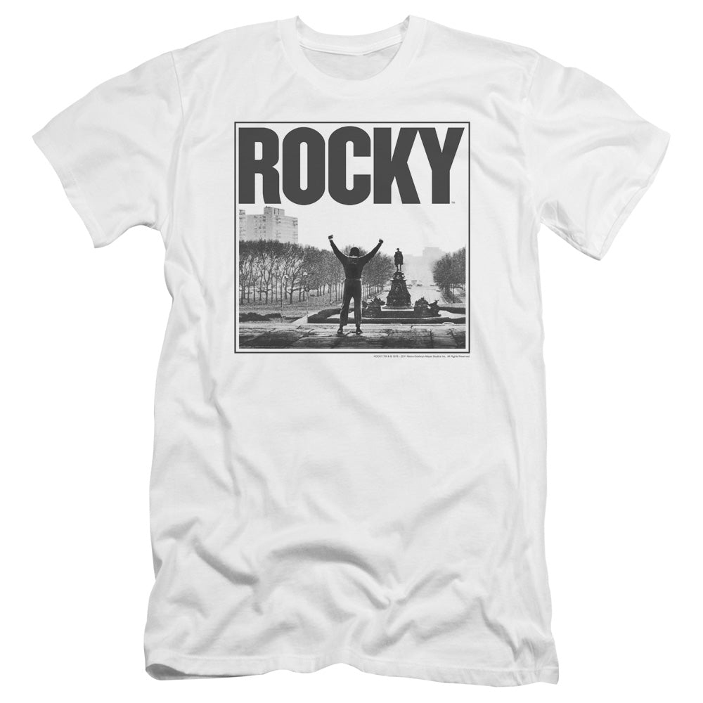 Rocky - Top Of The Stairs-premuim Canvas Adult Slim Fit 30/1 - White