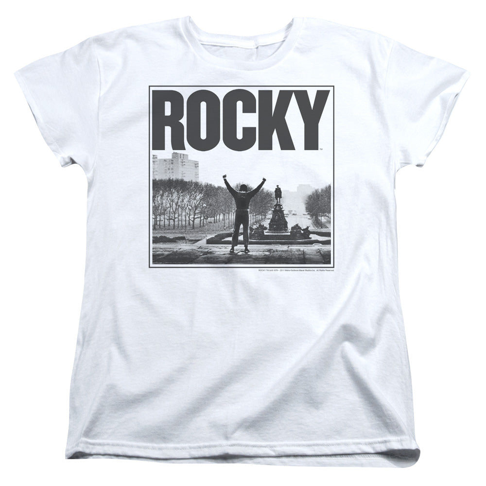 Rocky - Top Of Stairs - Short Sleeve Womens Tee - White T-shirt