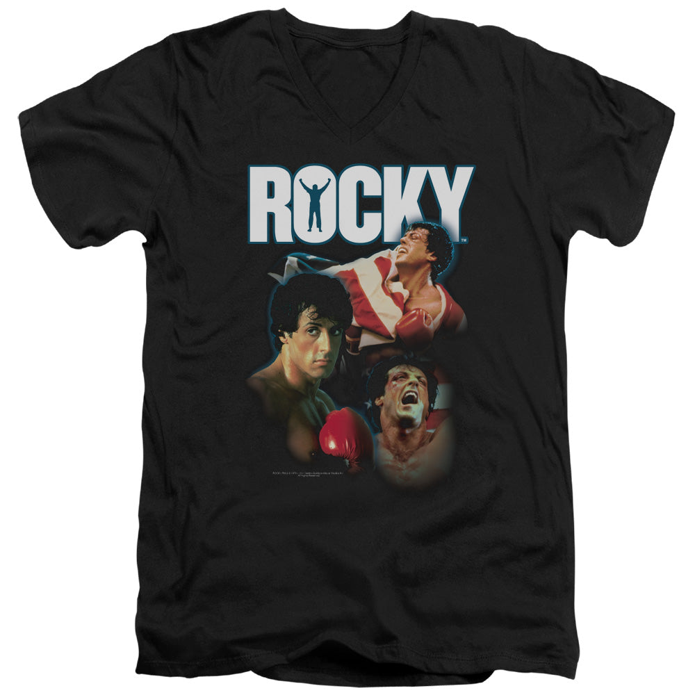 Rocky - I Did It - Short Sleeve Adult V-neck - Black T-shirt