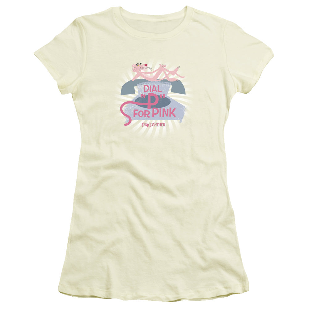 Pink Panther - Dial P For Pink - Short Sleeve Junior Sheer - Cream T-shirt