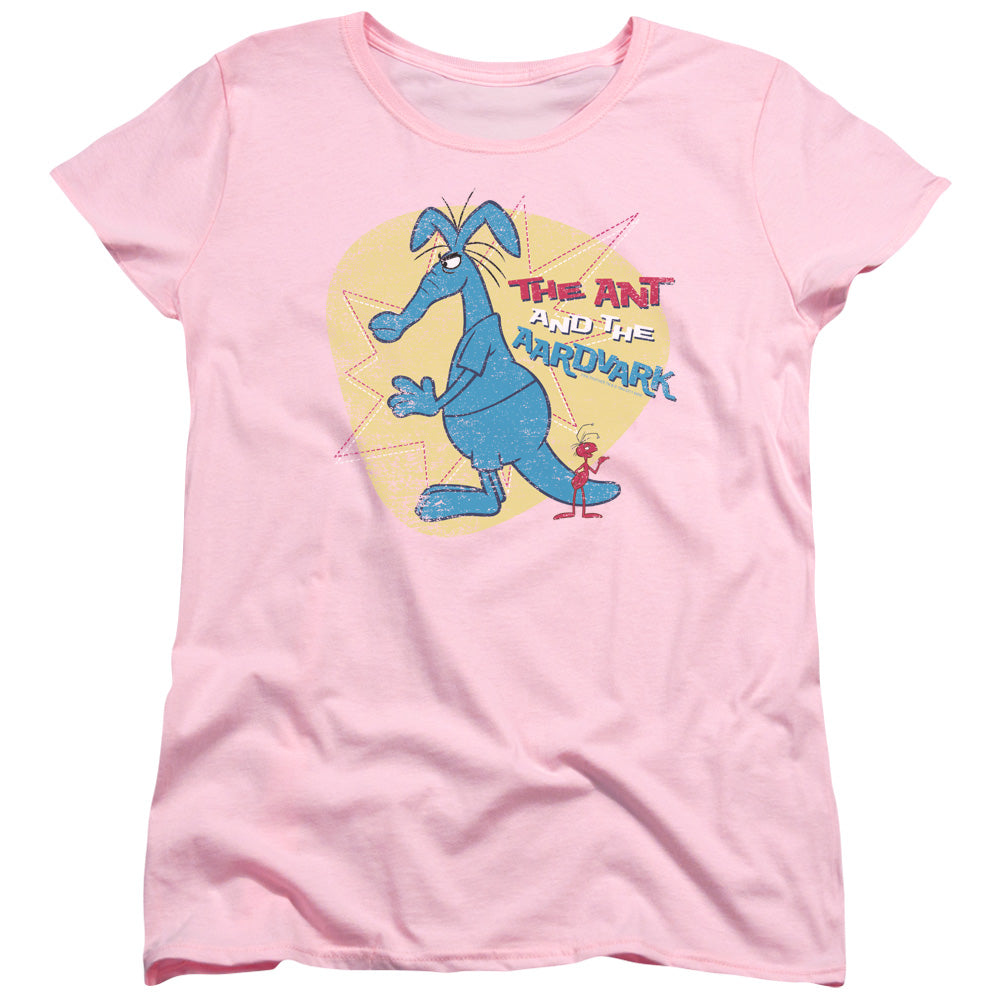 Pink Panther - Ant And Aardvark - Short Sleeve Womens Tee - Pink T-shirt