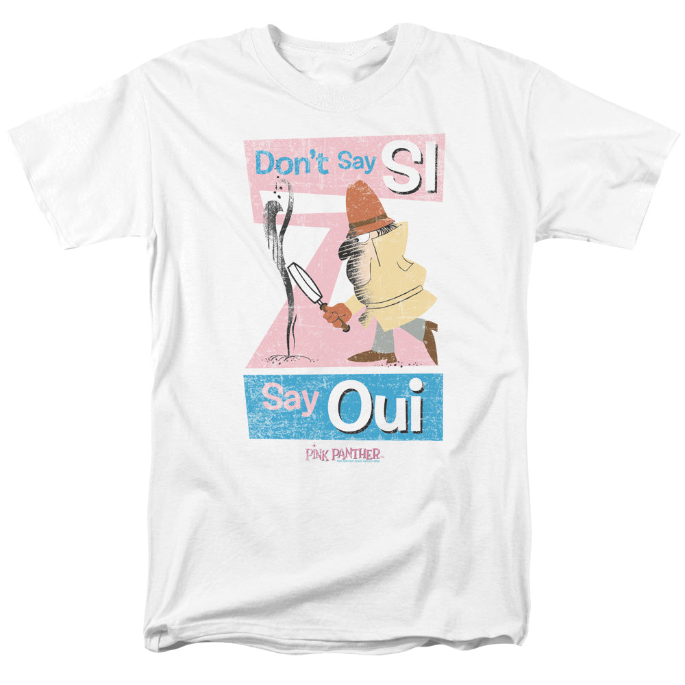 Pink Panther - Say Oui - Short Sleeve Adult 18/1 - White T-shirt