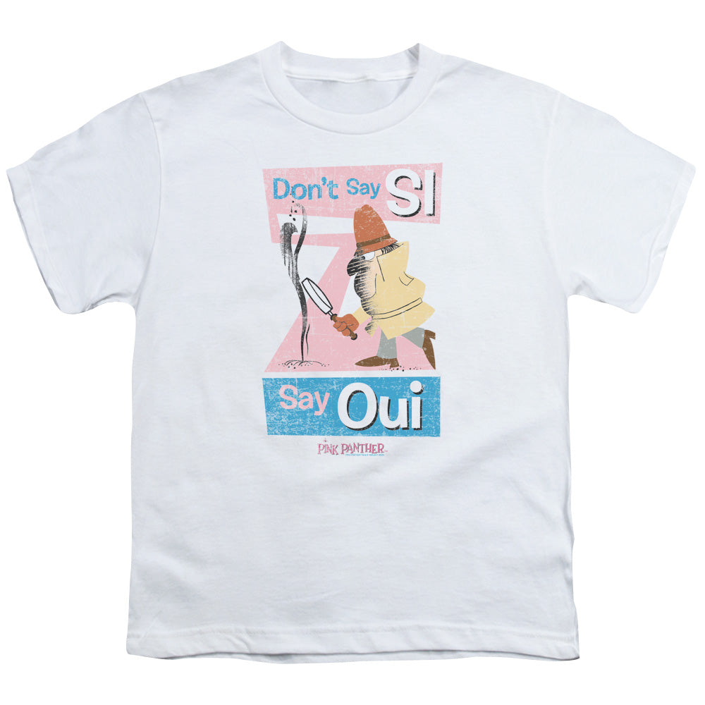 Pink Panther - Say Oui - Short Sleeve Youth 18/1 - White T-shirt