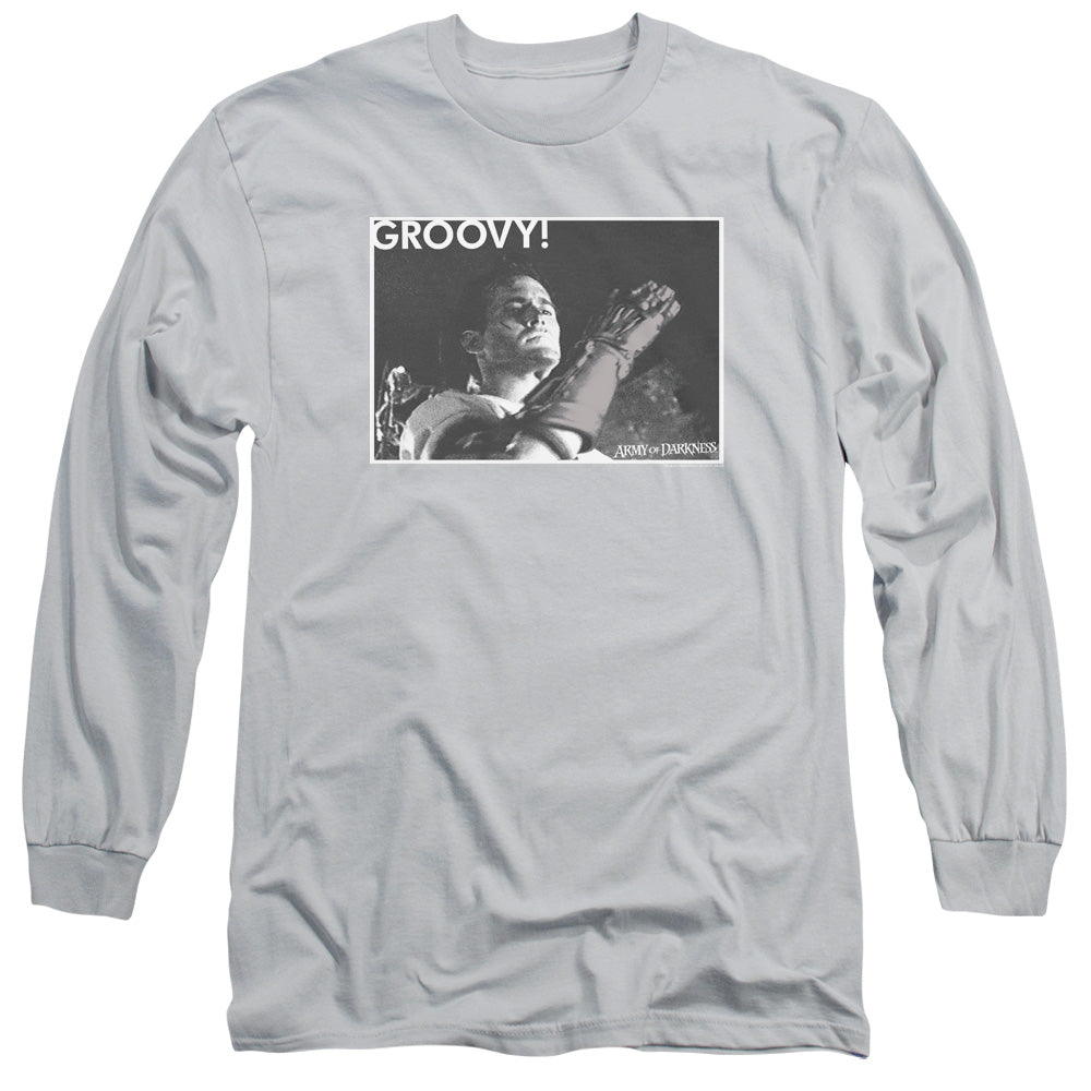 Army Of Darkness - Groovy - Long Sleeve Adult 18/1 - Silver T-shirt