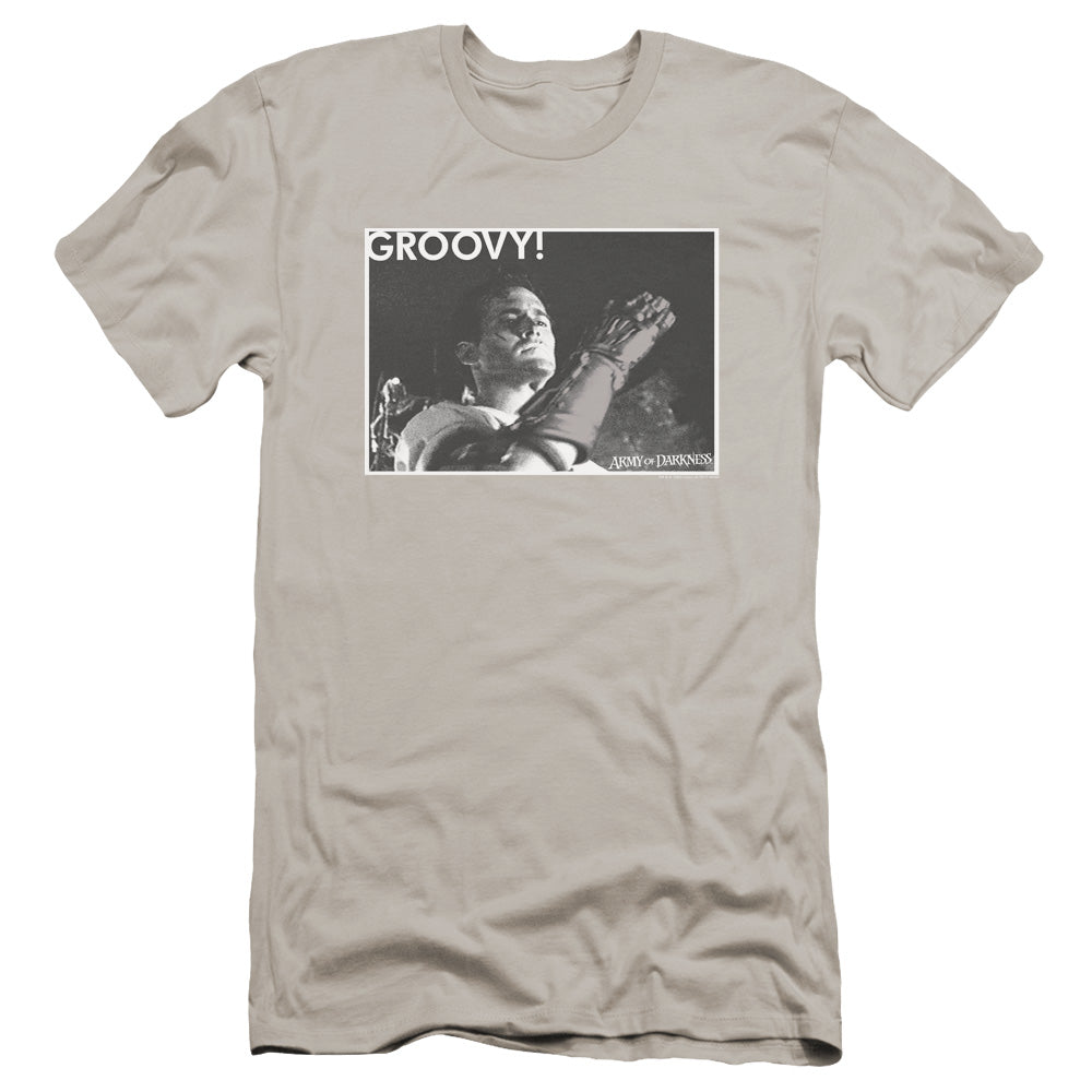 Army Of Darkness - Groovy-premuim Canvas Adult Slim Fit 30/1 - Silver