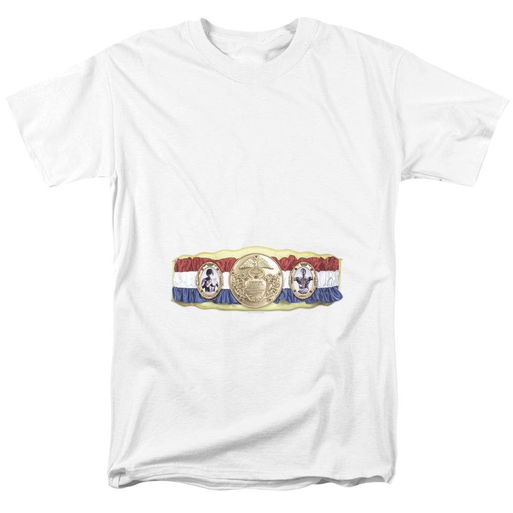 Rocky - Championship Belt(Bottom Front) - Short Sleeve Adult 18/1 - White T-shirt