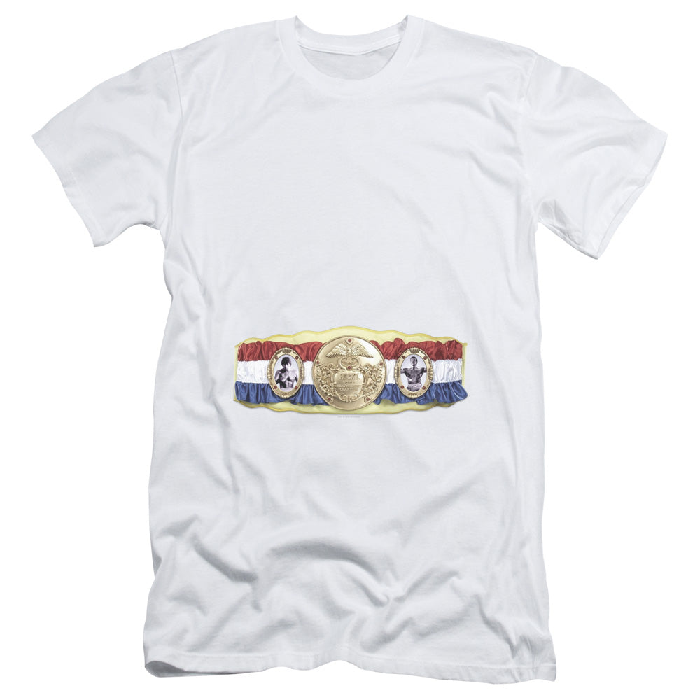 Rocky - Championship Belt(Bottom Front) - Short Sleeve Adult 30/1 - White T-shirt