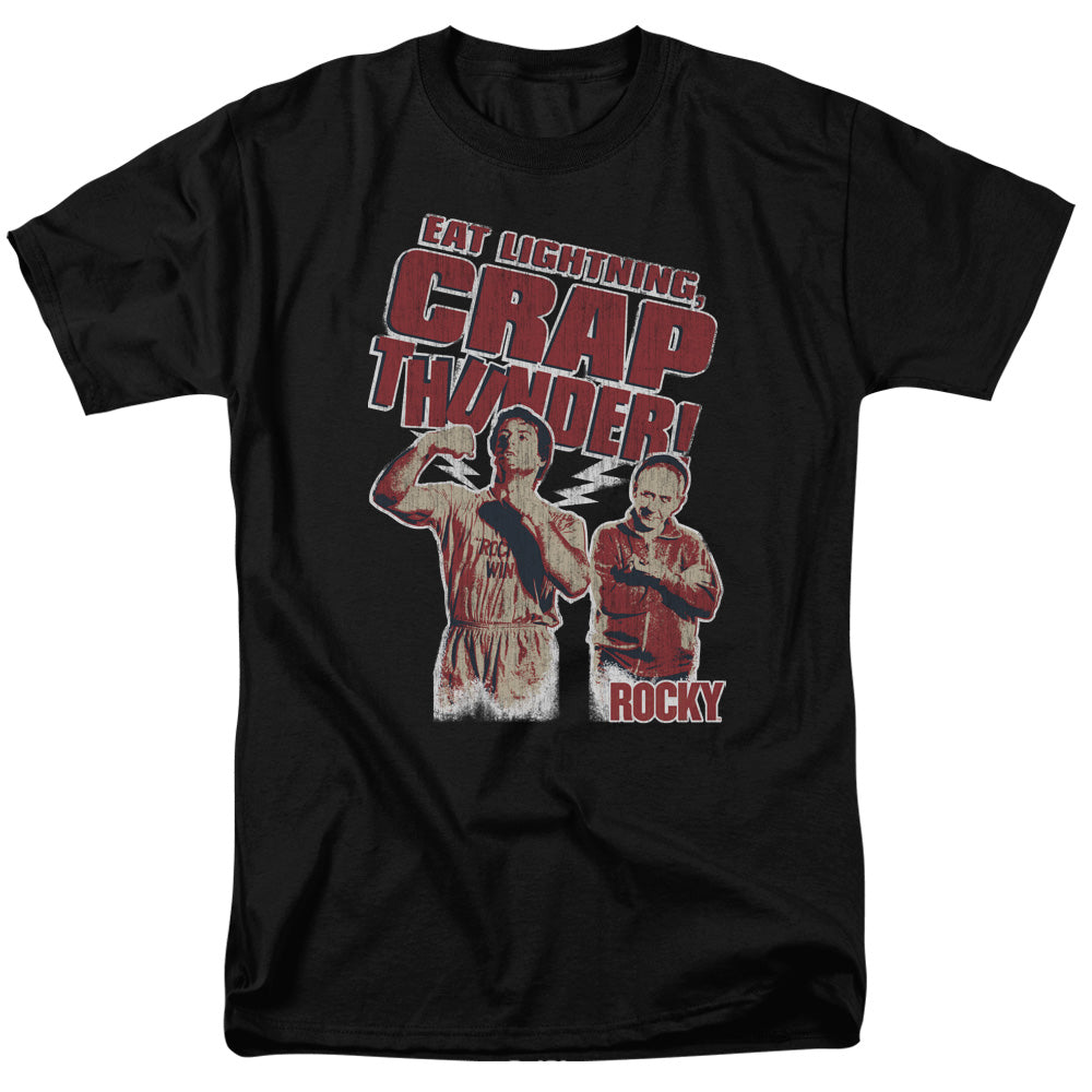Rocky - Eat Lightning - Short Sleeve Adult 18/1 - Black T-shirt
