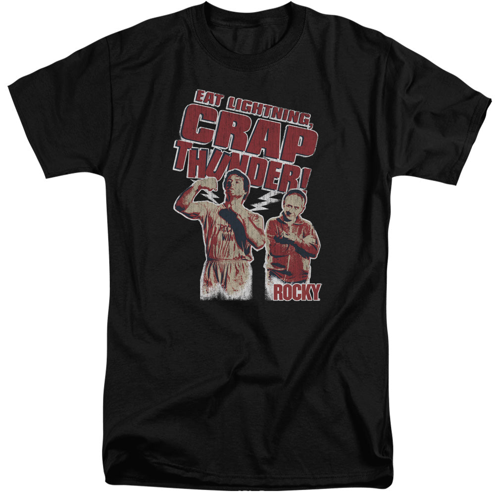 Rocky - Eat Lightning - Short Sleeve Adult Tall - Black T-shirt