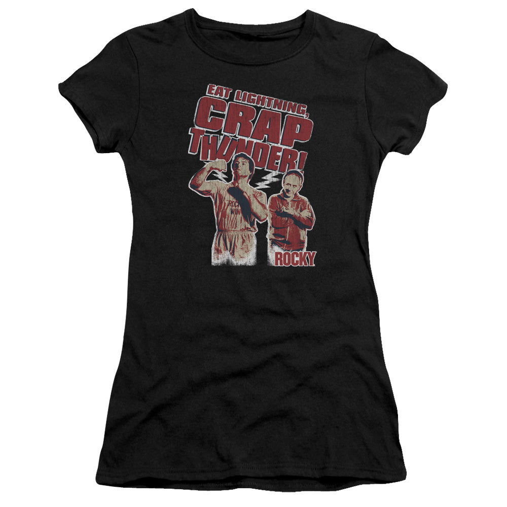 Rocky - Eat Lightning - Short Sleeve Junior Sheer - Black T-shirt