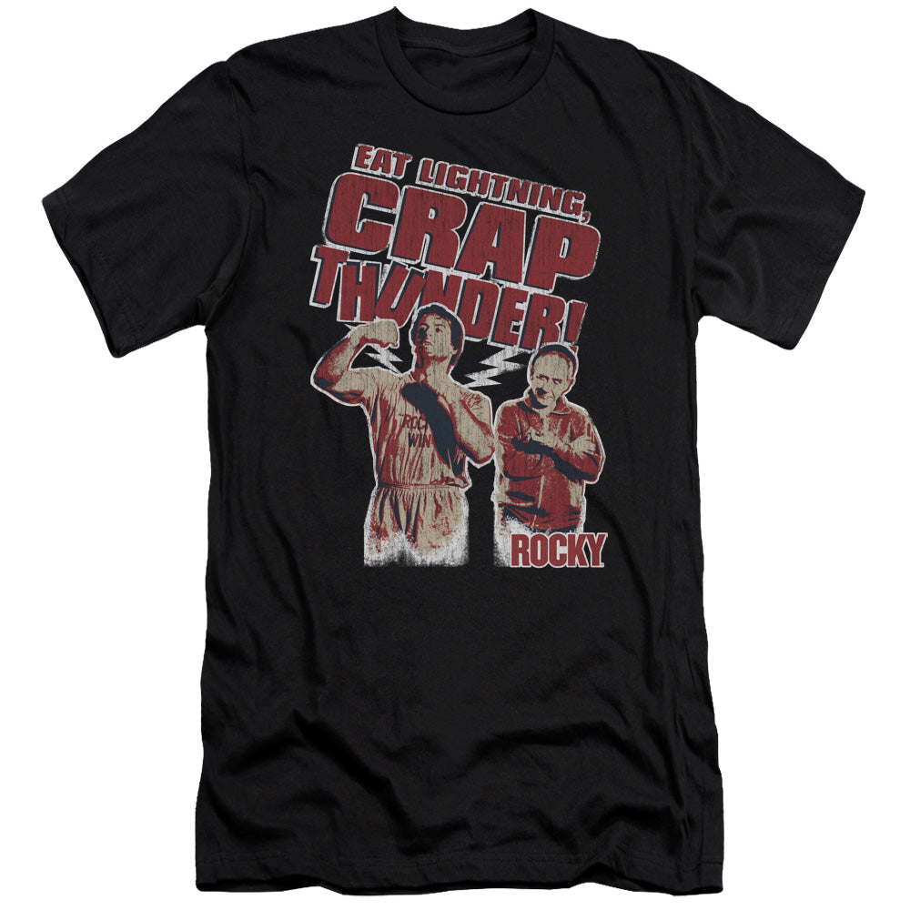 Rocky - Eat Lightning-premuim Canvas Adult Slim Fit 30/1 - Black