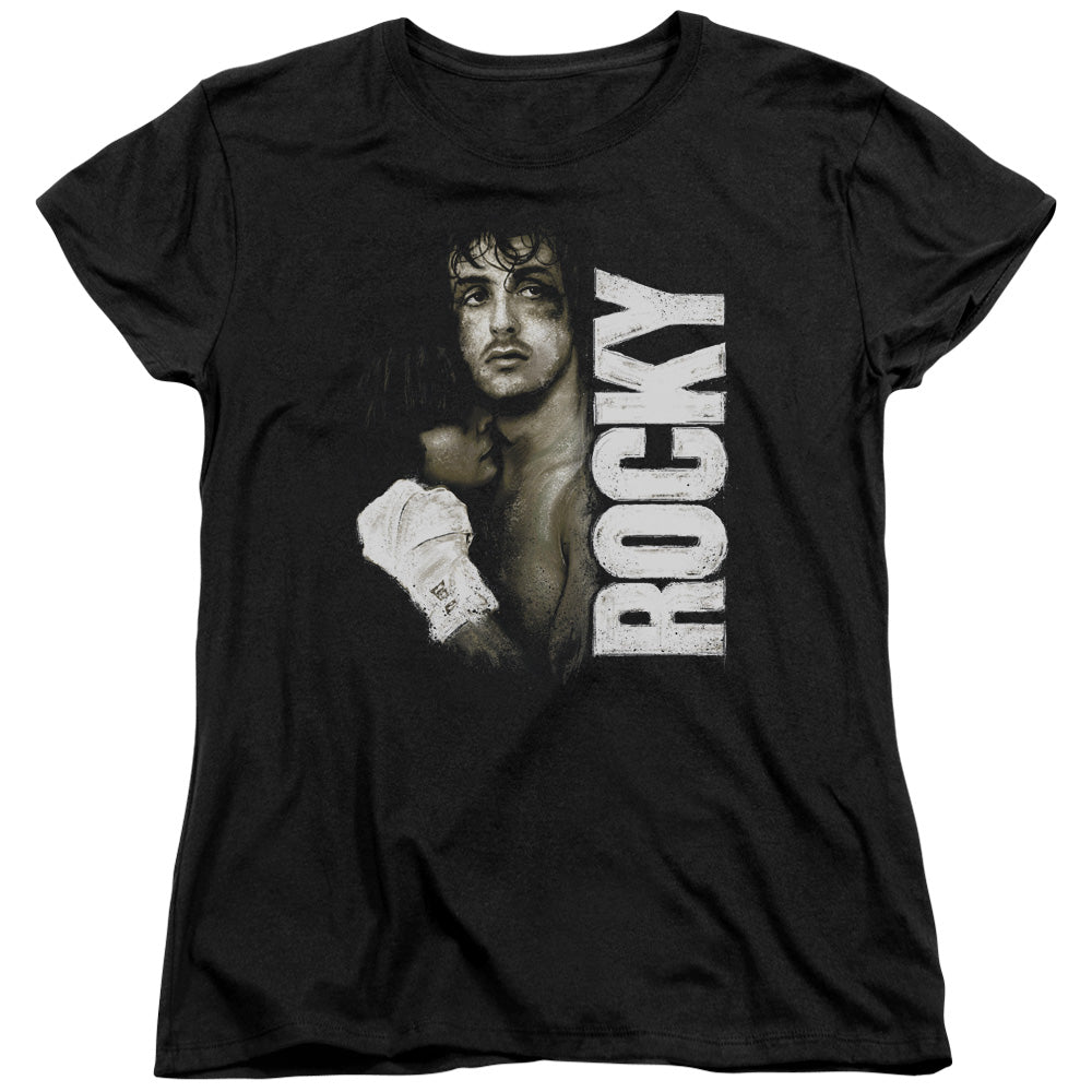 Rocky - Painted Rocky - Short Sleeve Womens Tee - Black T-shirt