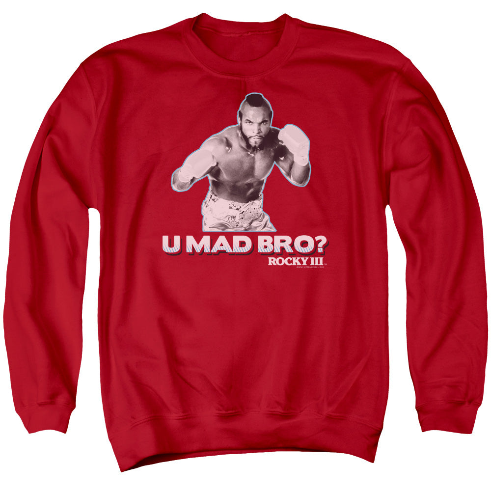 Rocky Iii - U Mad Bro - Adult Crewneck Sweatshirt - Red