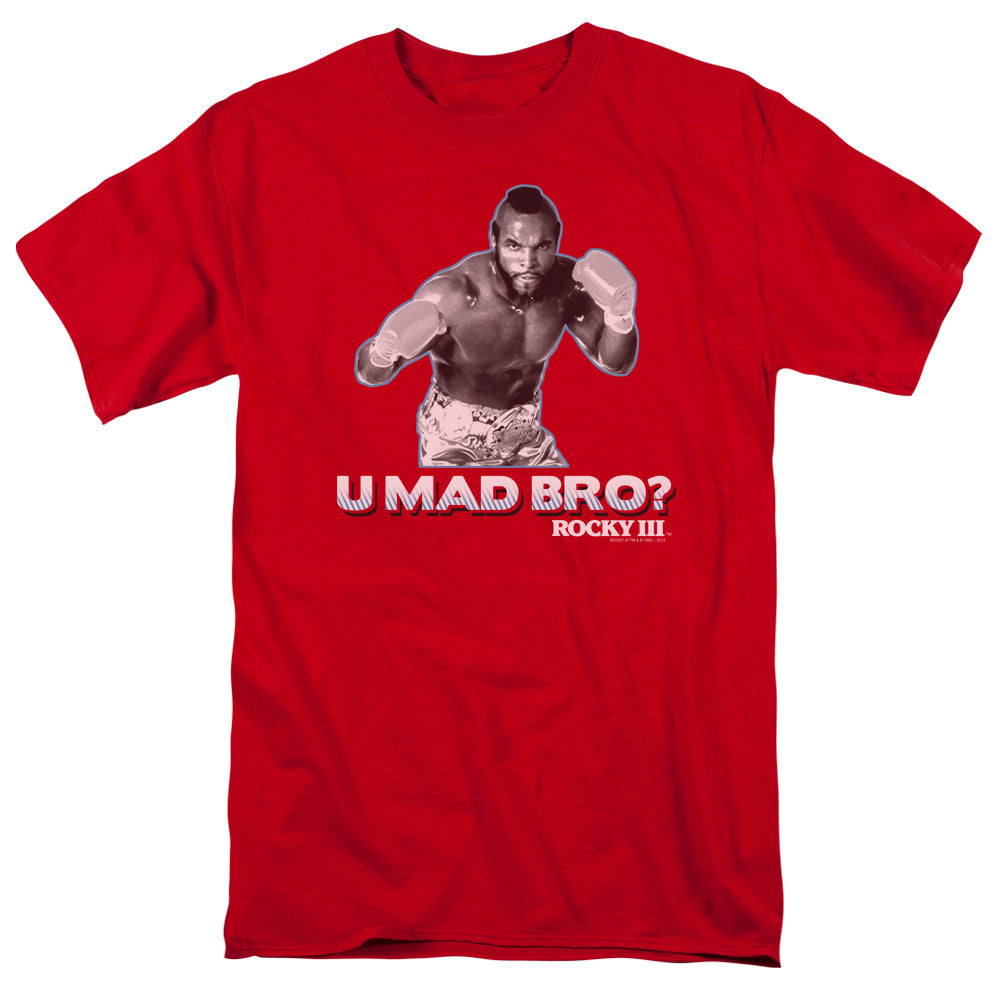 Rocky Iii - U Mad Bro - Short Sleeve Adult 18/1 - Red T-shirt