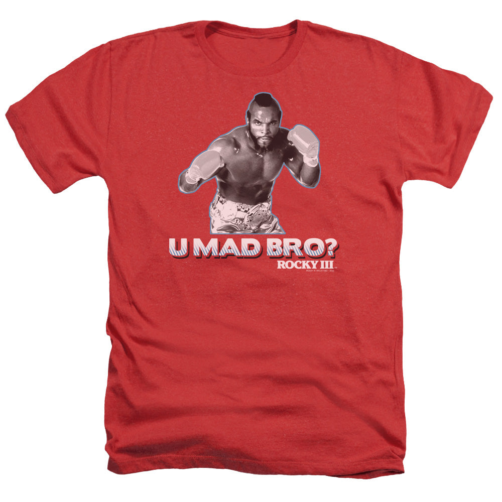 Rocky Iii - U Mad Bro - Adult Heather - Red