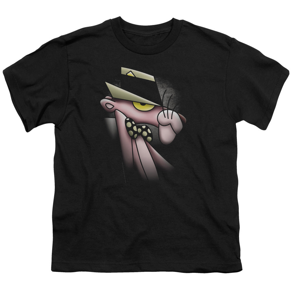 Pink Panther - Smooth Panther - Short Sleeve Youth 18/1 - Black T-shirt