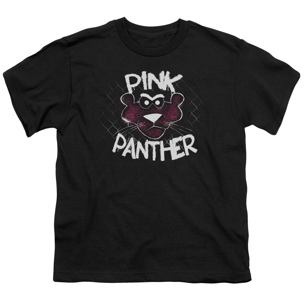 Pink Panther - Spray Panther - Short Sleeve Youth 18/1 - Black T-shirt
