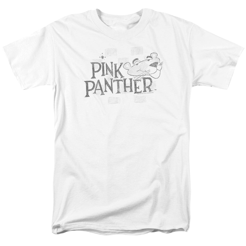 Pink Panther - Sketch Logo - Short Sleeve Adult 18/1 - White T-shirt