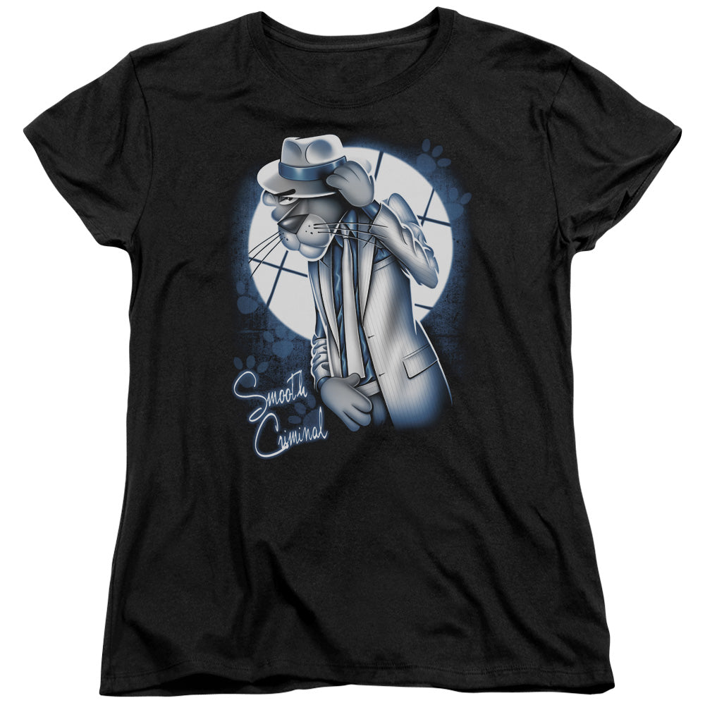 Pink Panther - Smooth Criminal - Short Sleeve Womens Tee - Black T-shirt