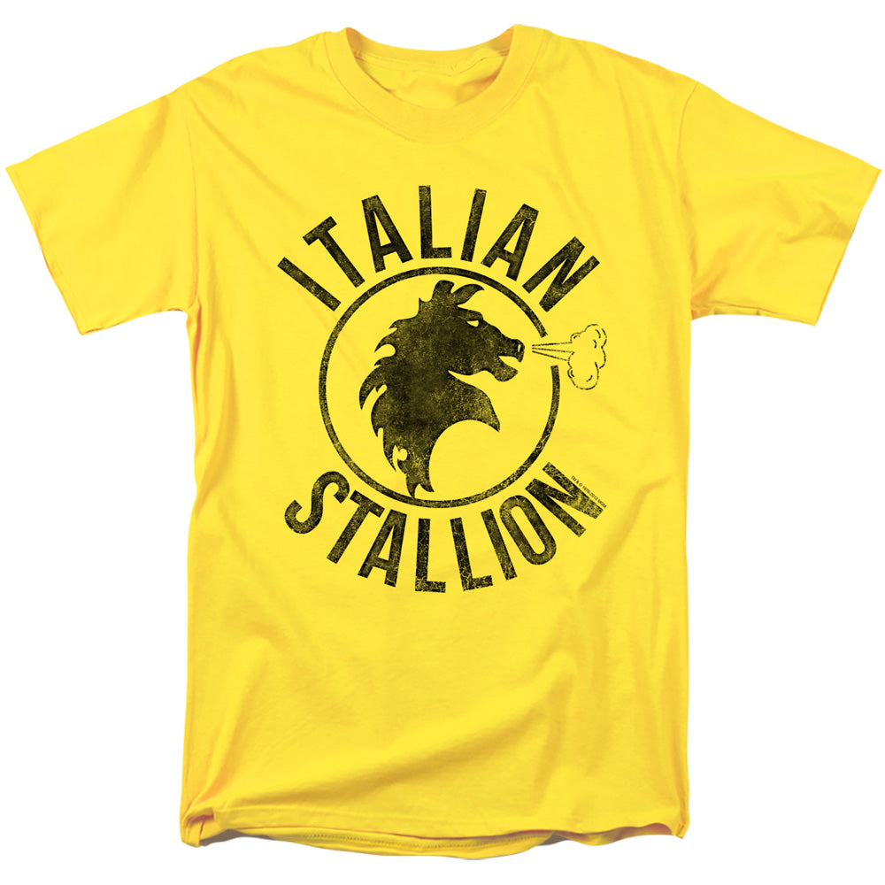 Rocky - Italian Stallion Horse - Short Sleeve Adult 18/1 - Yellow T-shirt