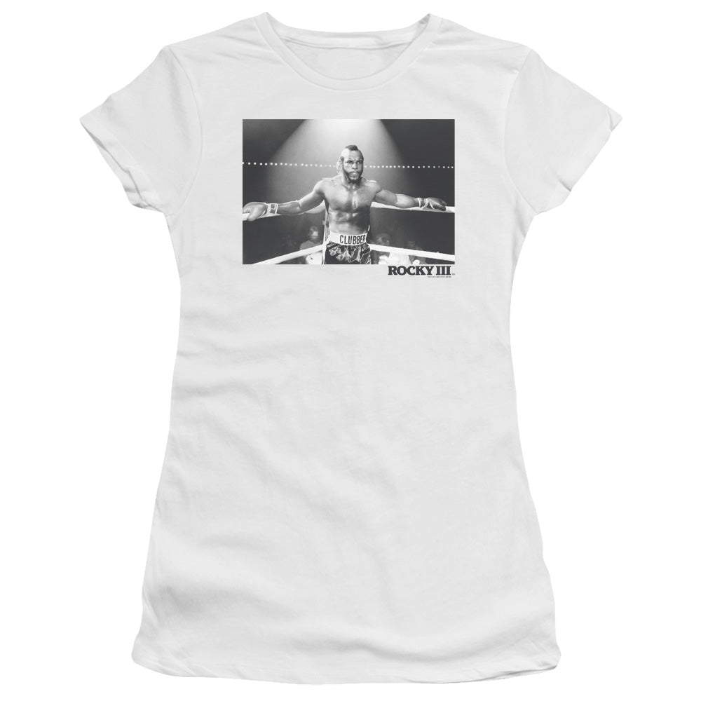 Rocky Iii - Clubber Square - Short Sleeve Junior Sheer - White T-shirt