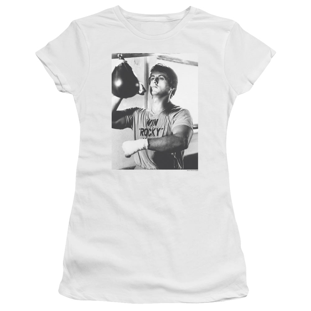 Rocky - Square - Short Sleeve Junior Sheer - White T-shirt
