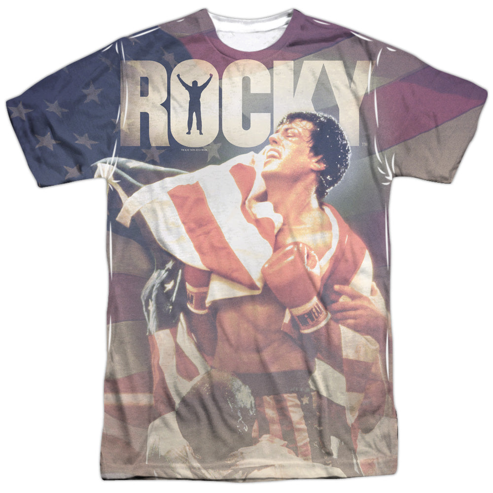 Rocky - American Dreams - Short Sleeve Adult Poly Crew - White T-shirt