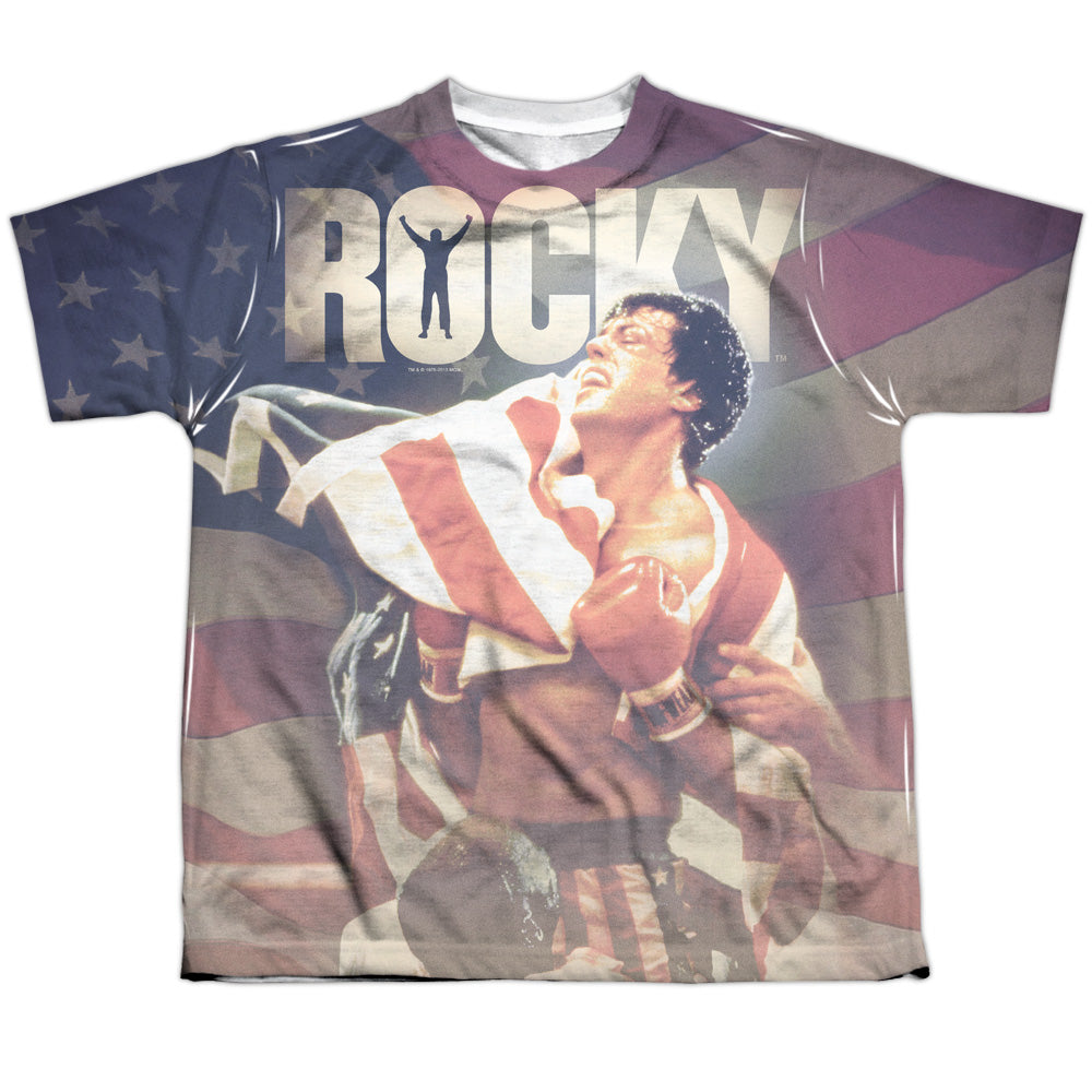 Rocky - American Dreams - Short Sleeve Youth Poly Crew - White T-shirt