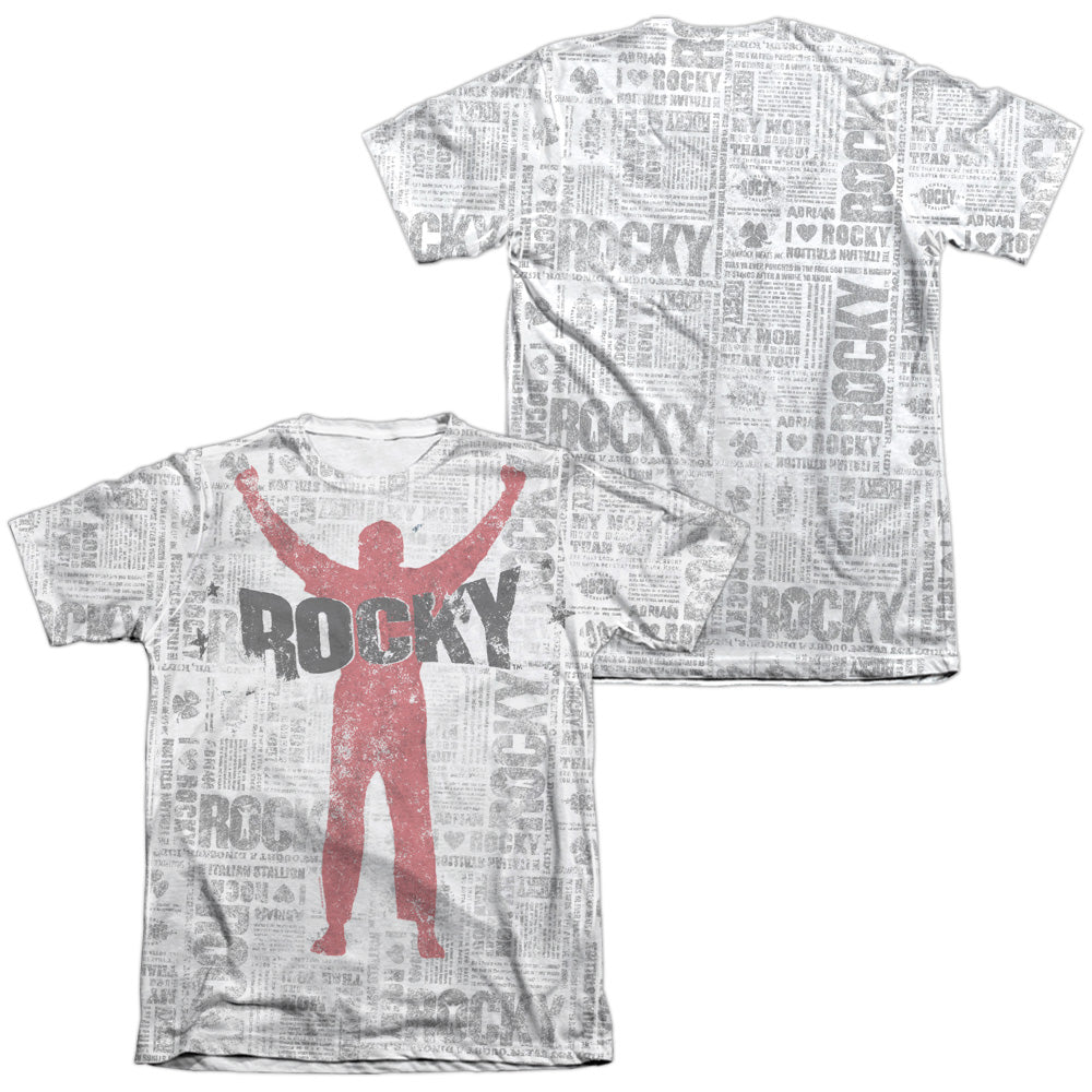 Rocky - News Press (Front/back Print) - Adult Poly/cotton Short Sleeve Tee - White T-shirt
