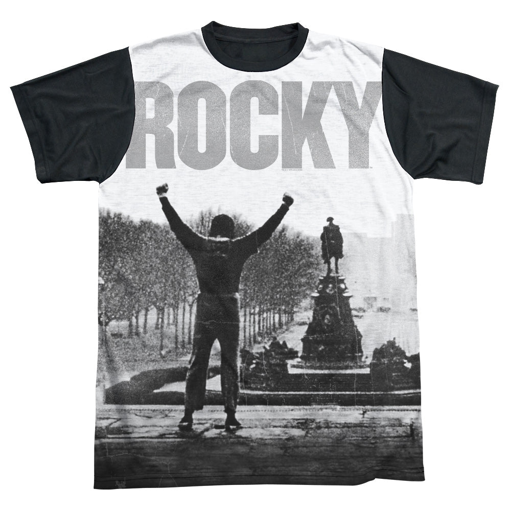 Rocky - Classic Image - Short Sleeve Adult White Front Black Back - White T-shirt