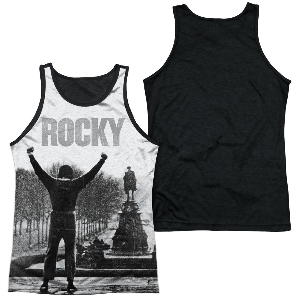 Rocky - Classic Image - Adult Poly Tank Top Black Back - White