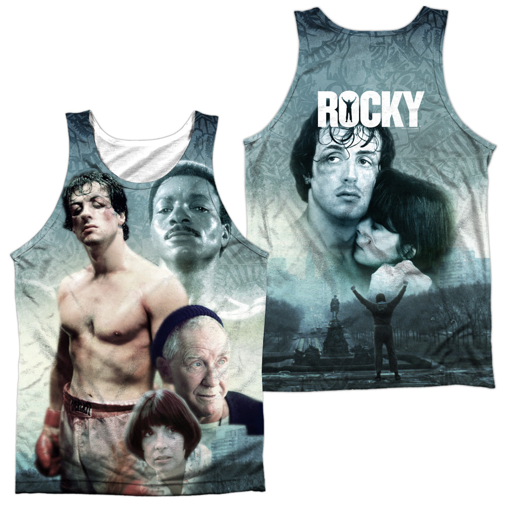TREVCO Rocky - Stallion - Adult Poly Tank Top Black Back - White, image size:1000x1000